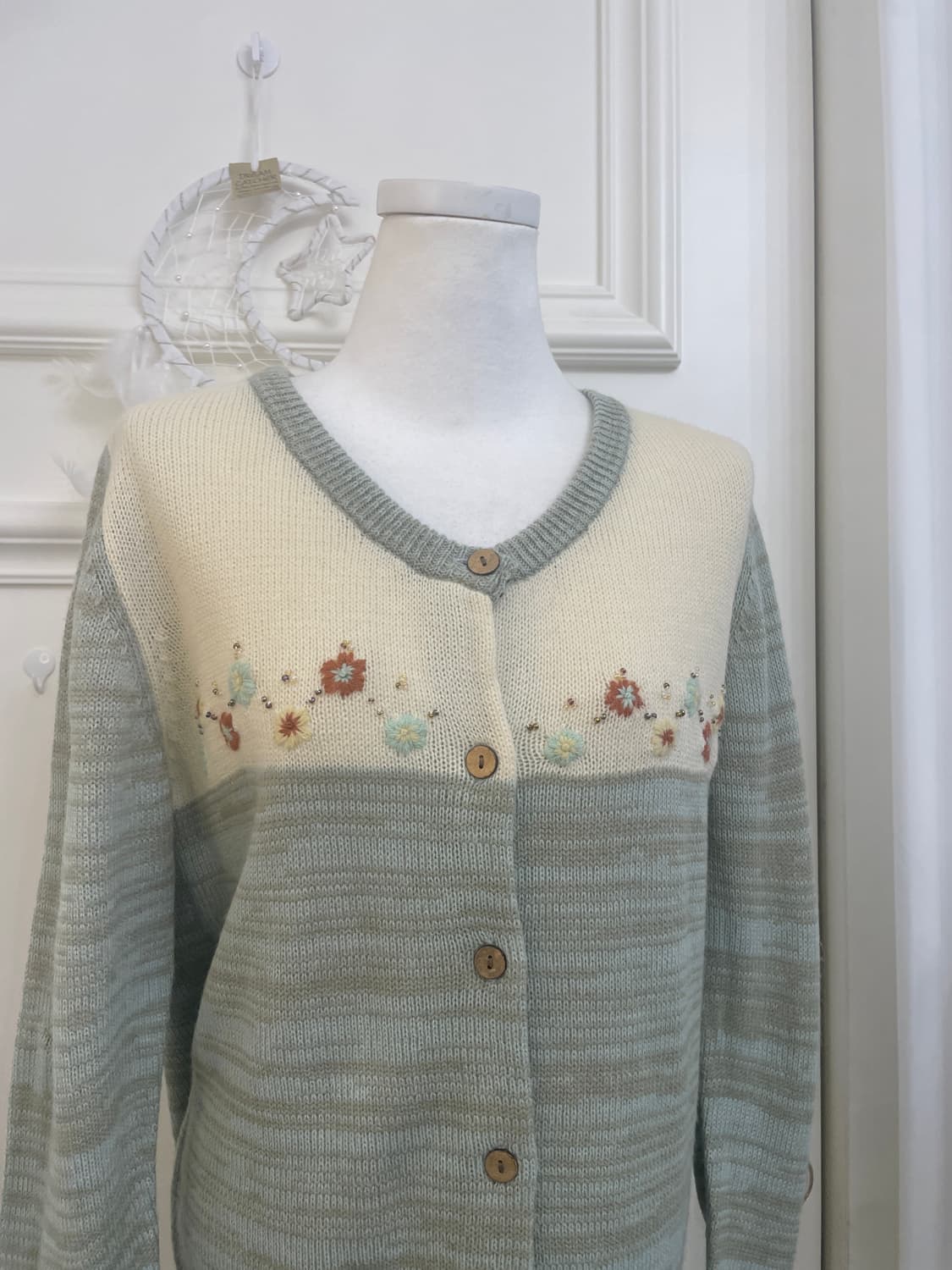 indi mint flower embroidery mori cardiga 상품이미지5