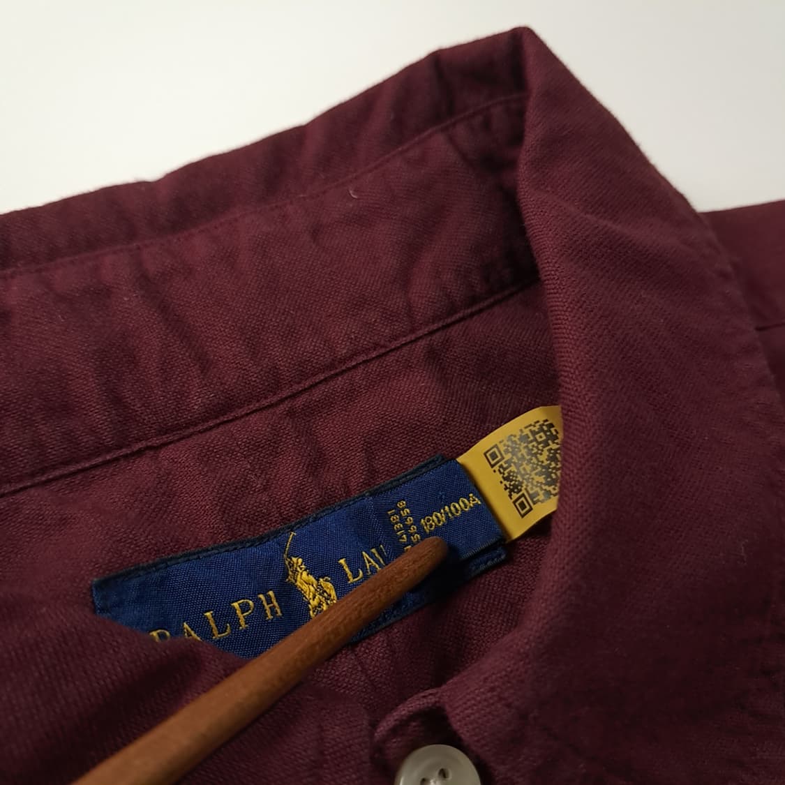 CK322 XB 폴로 QR인증 버건디와인 버튼다운 셔츠 남방 상품이미지4