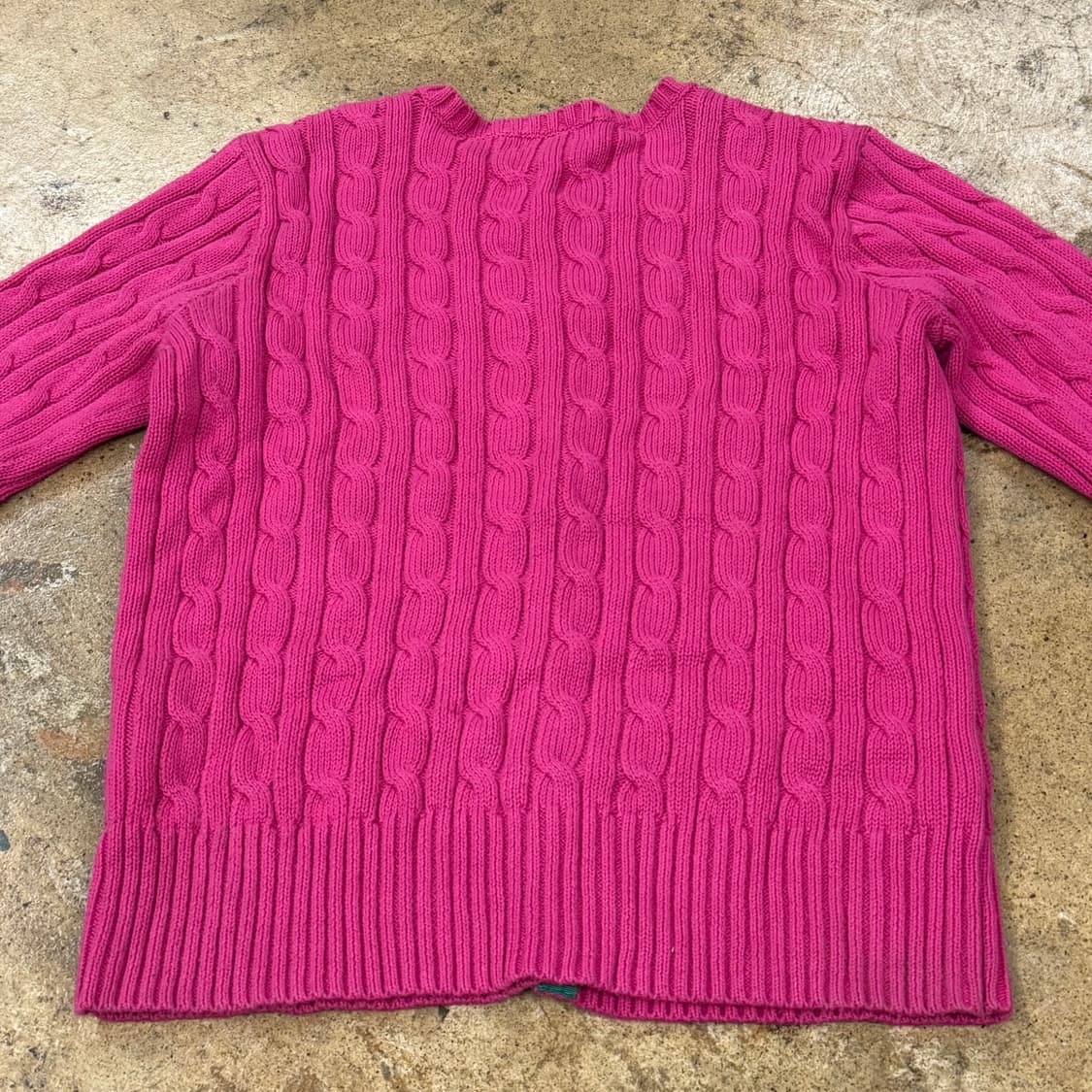 폴로 랄프로렌 핫핑크 꽈배기 니트 가디건 상품이미지4