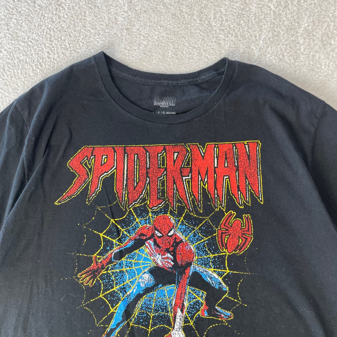 마블 스파이더맨 빈티지 프린팅 반팔티셔츠  상품이미지3