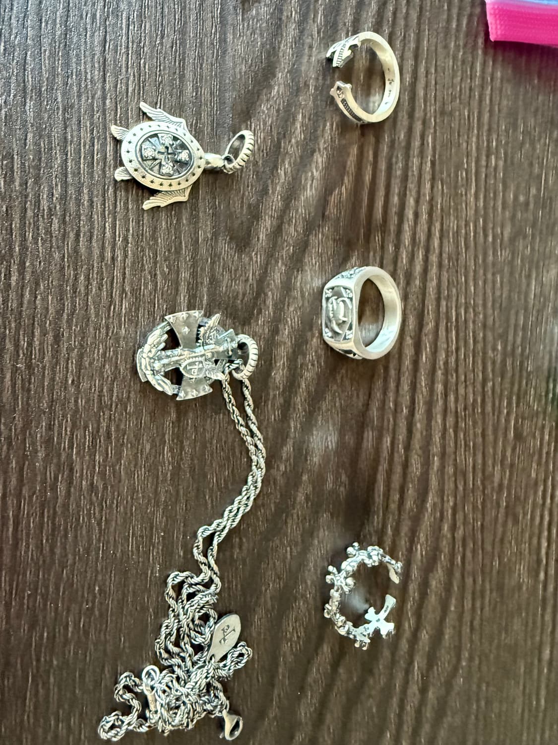 폴리테루 반지,펜던트,체인 일괄 상품이미지1