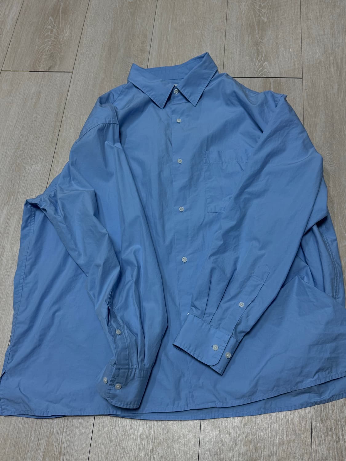 uniqlo C 유니클로 C 브로드클로스 오버사이즈 셔츠 블루 XL 상품이미지6