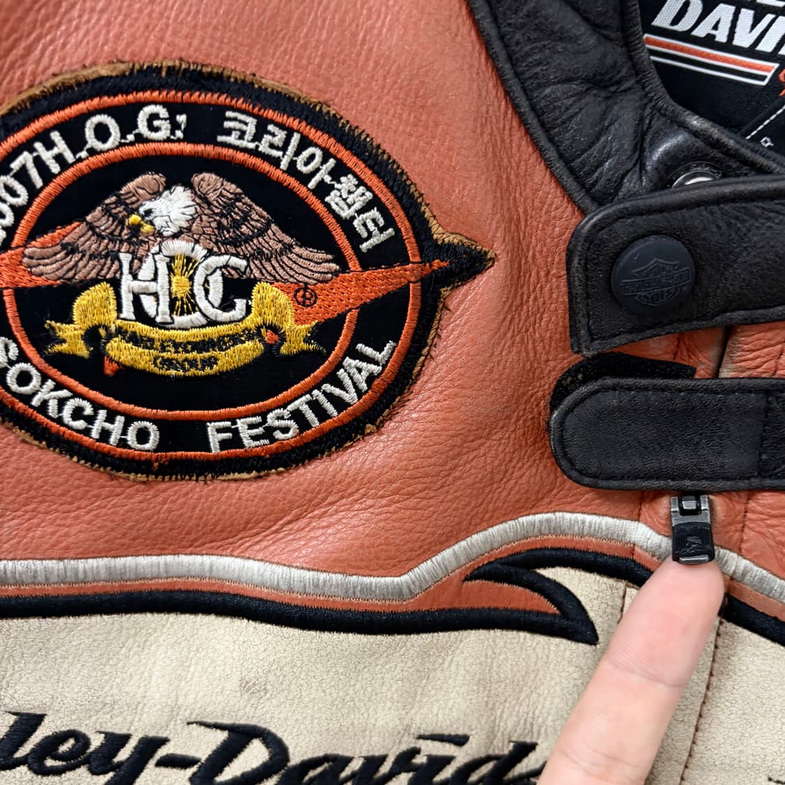 할리데이비슨 소가죽 플레임 레이싱 자켓 상품이미지9