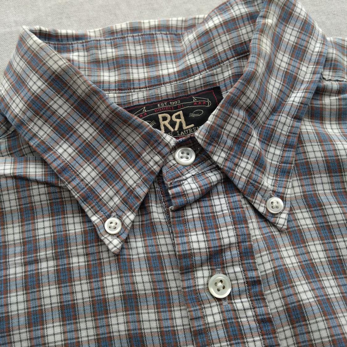 90s RRL 더블알엘 삼스타 탭 체크 반팔 풀오버 셔츠 상품이미지3