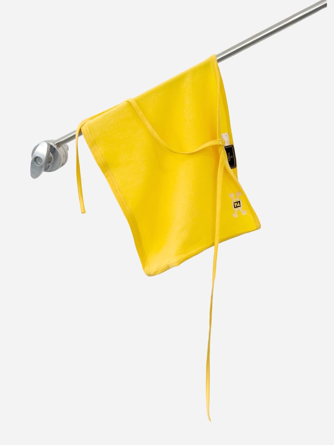 Fendi Yellow Cotton Logo Crop Halter Top 상품이미지1
