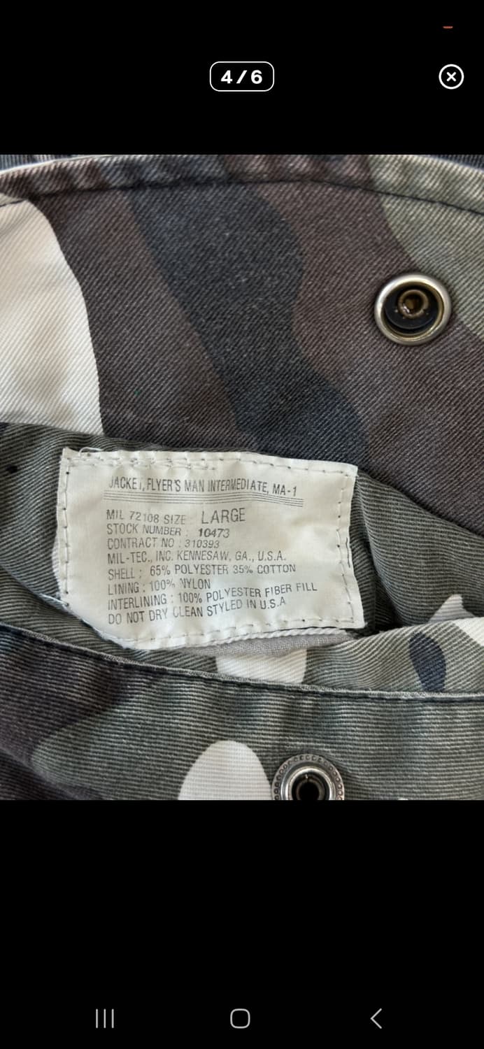 usa 플라이트 카모 ma-1 자켓 상품이미지4