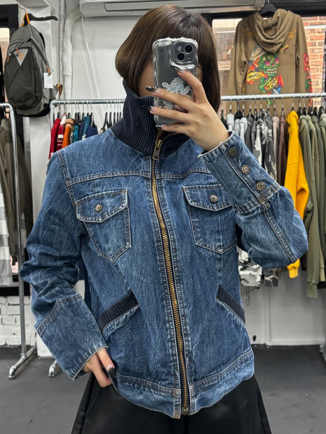 GAP 갭 하이넥 디테일 데님자켓 상품이미지3