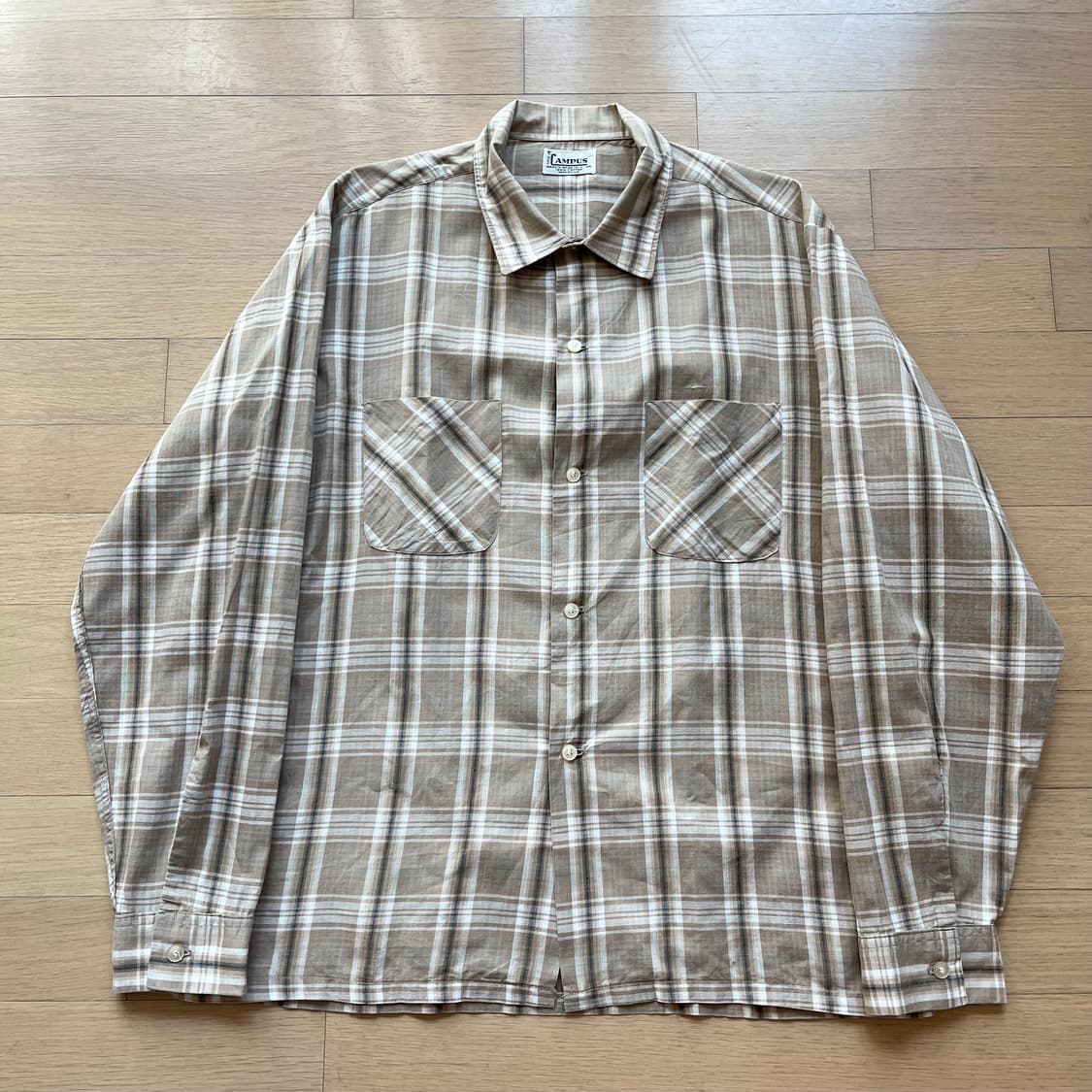 60년대 Campus 캠퍼스 코튼 셔츠 빈티지 미국제조 USA 60s 상품이미지1