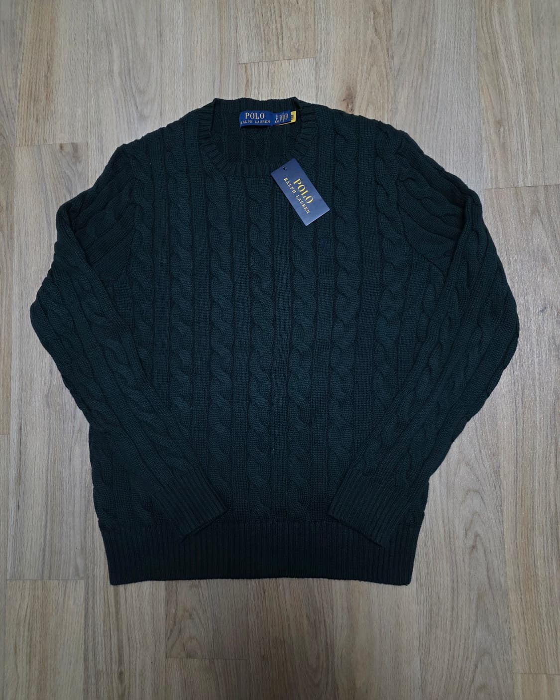 폴로 케이블니트 S사이즈 다크그린색상 판매합니다. 꽈배기 polo 상품이미지1