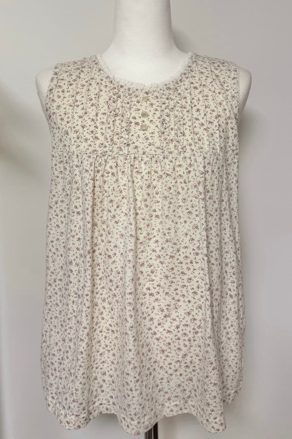 일본빈티지 모리걸 핑크 플라워 레이어드 세트 상품이미지2