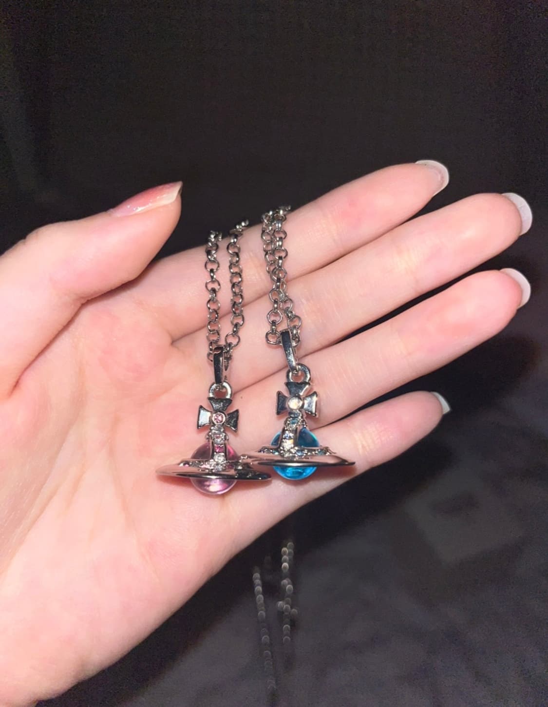 비비안웨스트우드 그린블루 orb 목걸이 상품이미지2