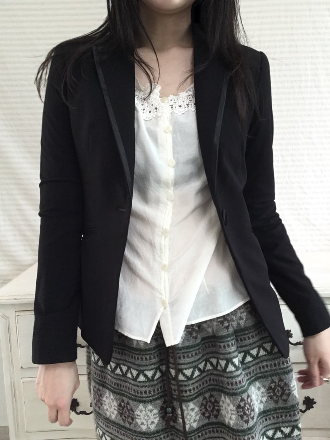 jpn vintage black basic jacket 상품이미지2