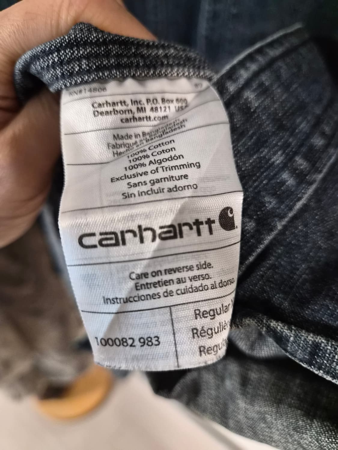 칼하트 헤비코튼 데님 워크셔츠 XL (상태 최상) 상품이미지4