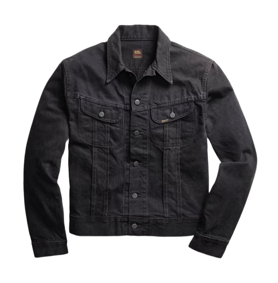 (L XL) 더블알엘 데님 트러커 자켓 블랙 상품이미지1