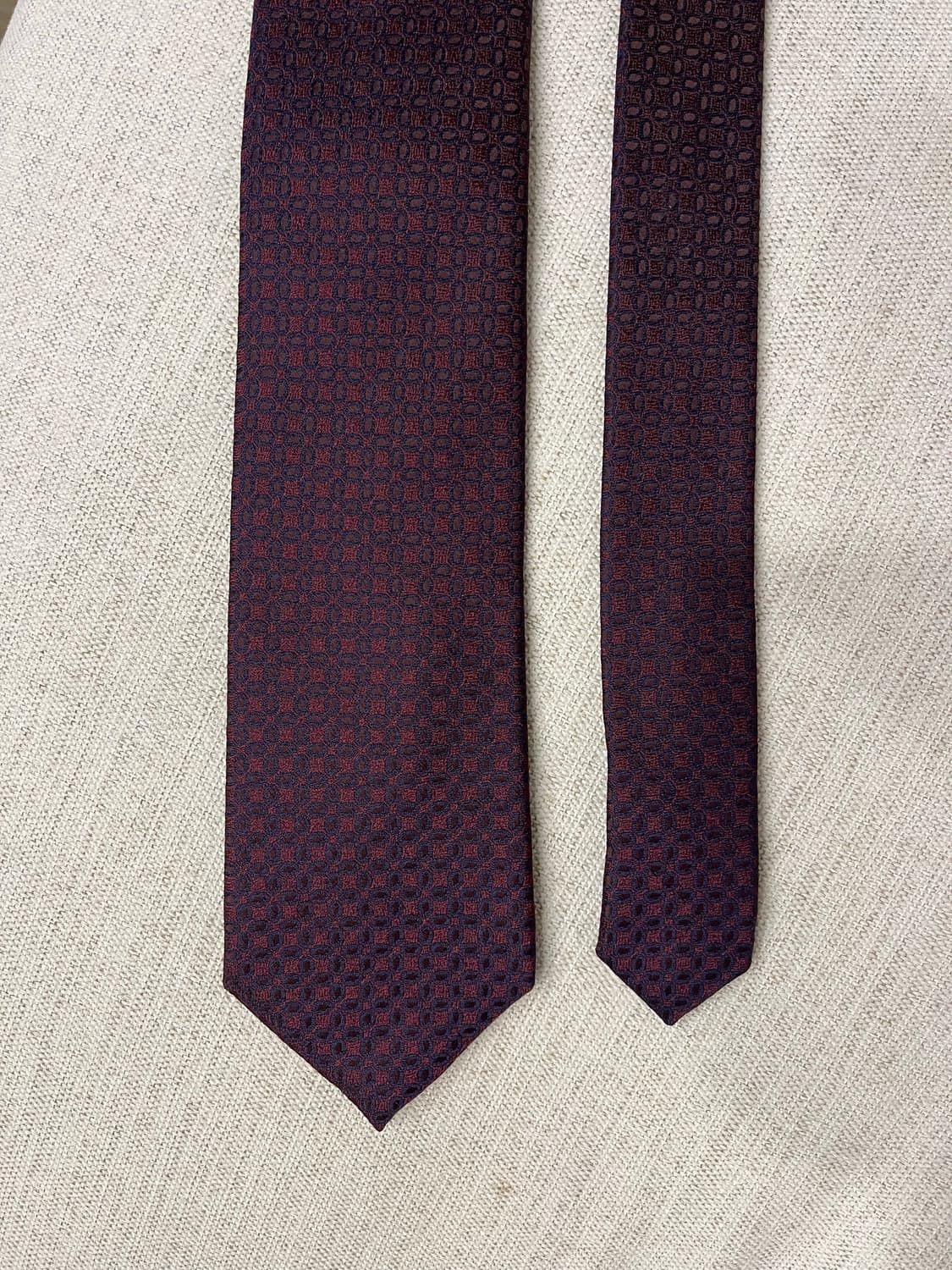 캠브리지멤버스 와인색 패턴 넥타이 상품이미지2