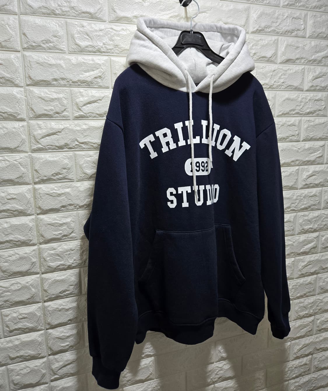 트릴리온 컬러배색 1992 그래픽 기모 후디 후드티 95~100 상품이미지3