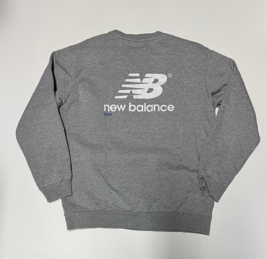 뉴발란스 뒷 빅 프린팅 스웻 맨투맨 그레이 상품이미지1
