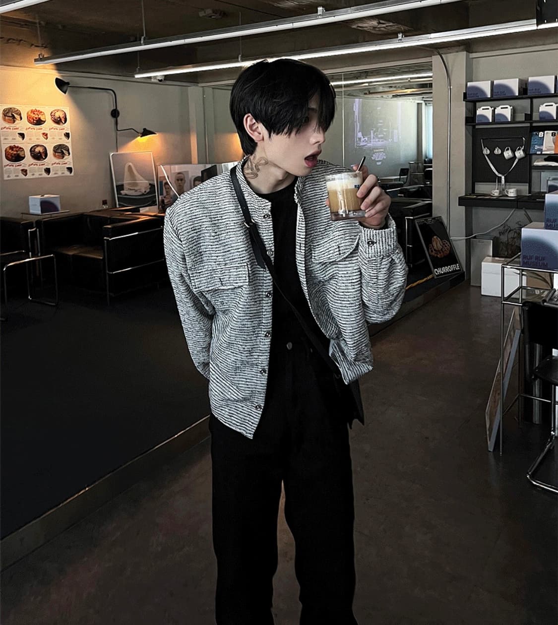 트위드 크롭 셔츠 자켓 상품이미지2