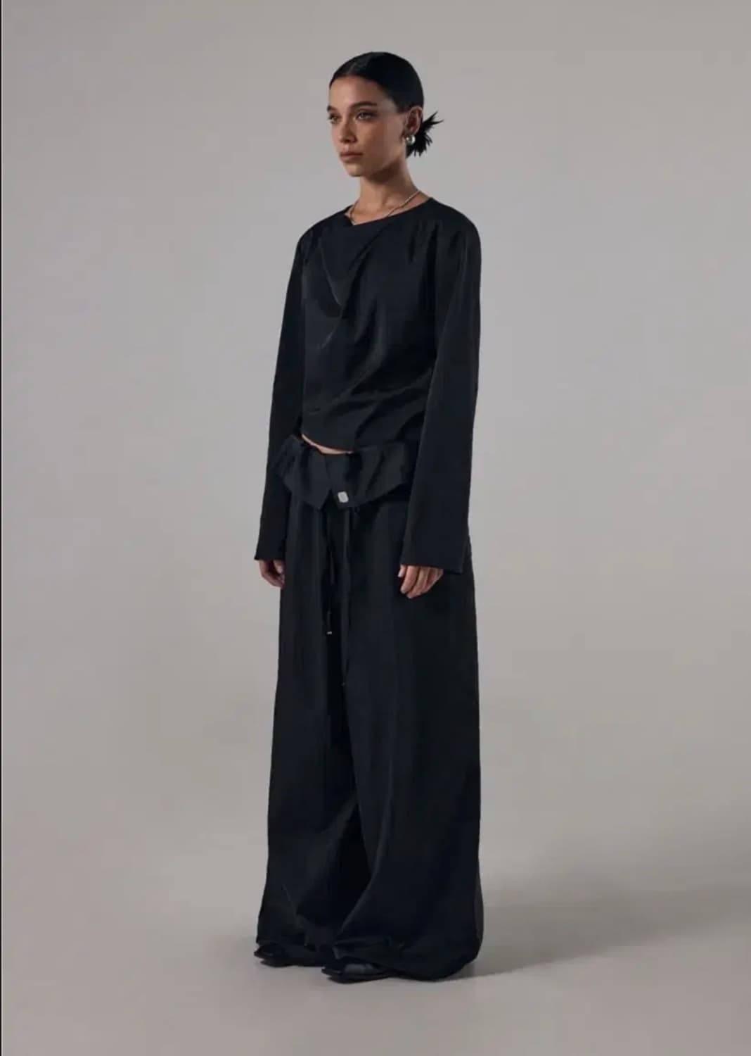 트리밍버드 Folded Waist Band Pants Black 상품이미지2