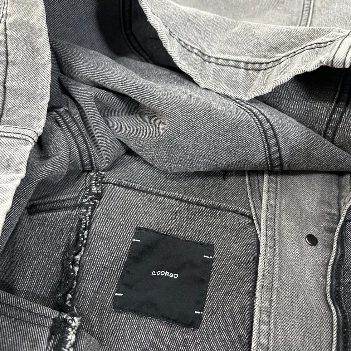 L 일꼬르소 빈티지그레이 투포켓 데님자켓 청자켓 상품이미지8