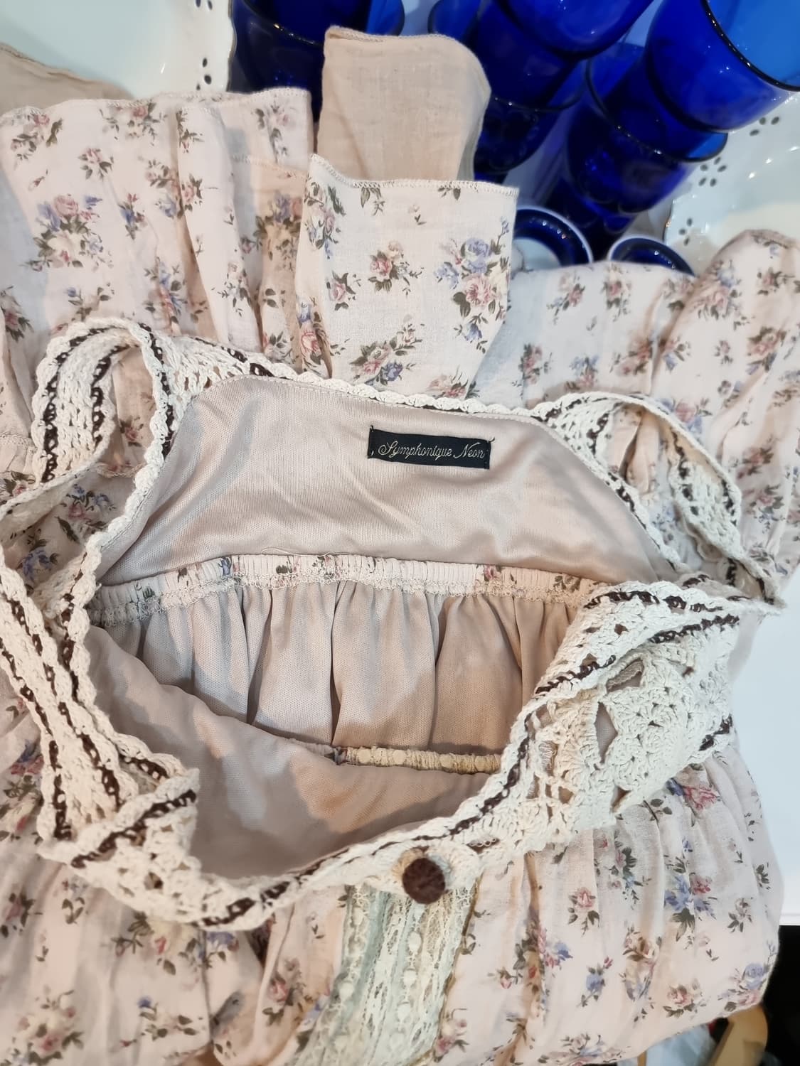 크로셰니트 뷔스티에 레이어드 플라워 원피스 상품이미지7