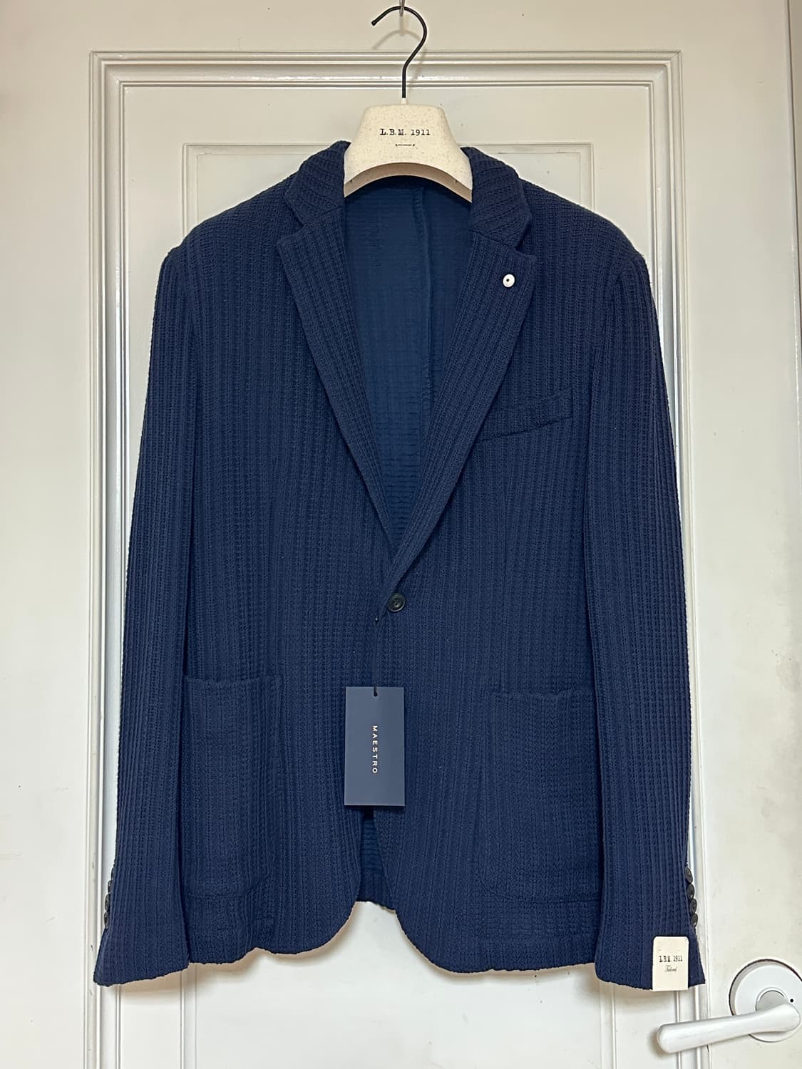 [새제품] 🇮🇹루비암 이태리메이드 니트자켓 네이비 54L 상품이미지1