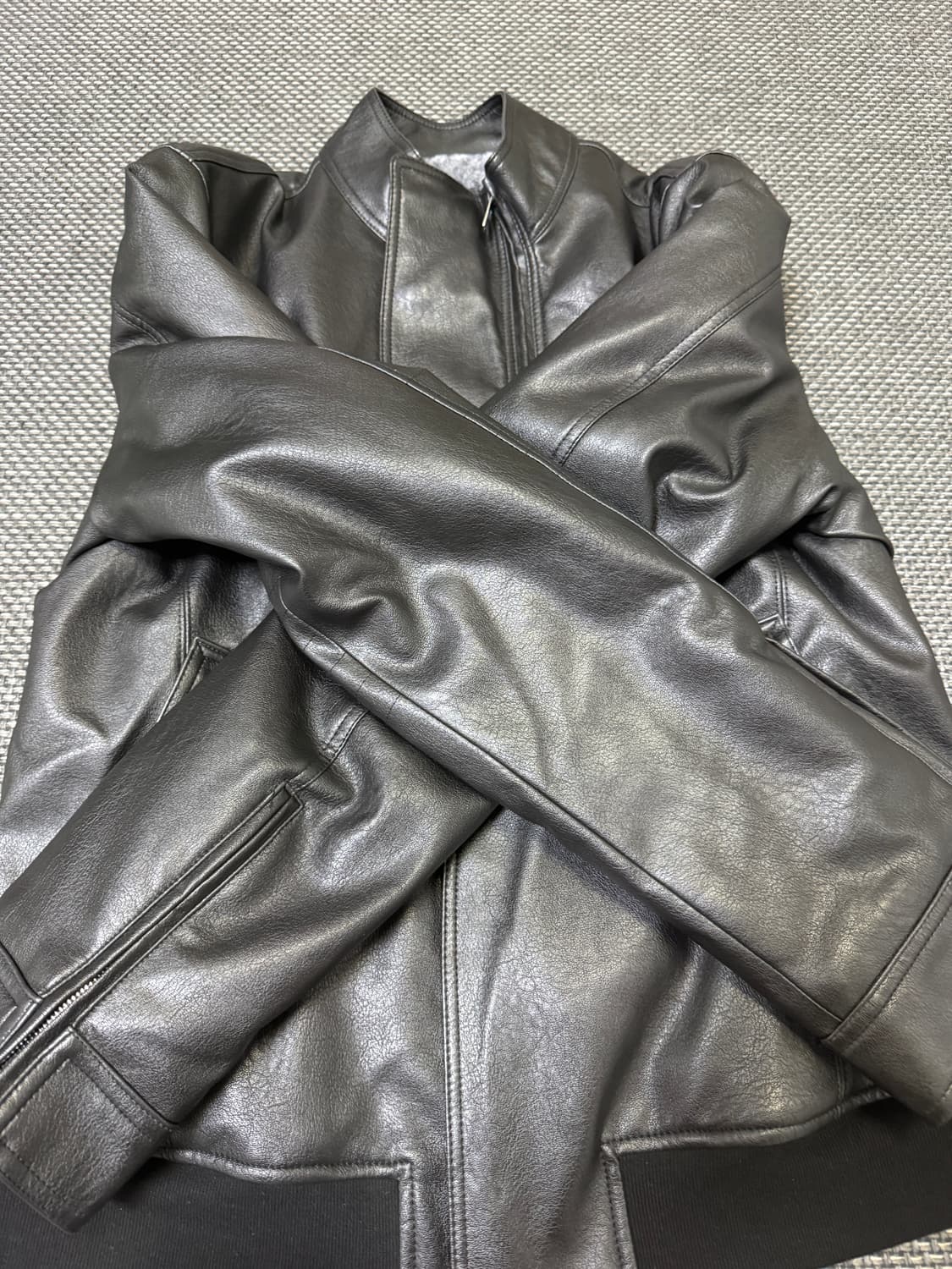 나체 nache 라이더 레더 자켓 블랙  상품이미지4