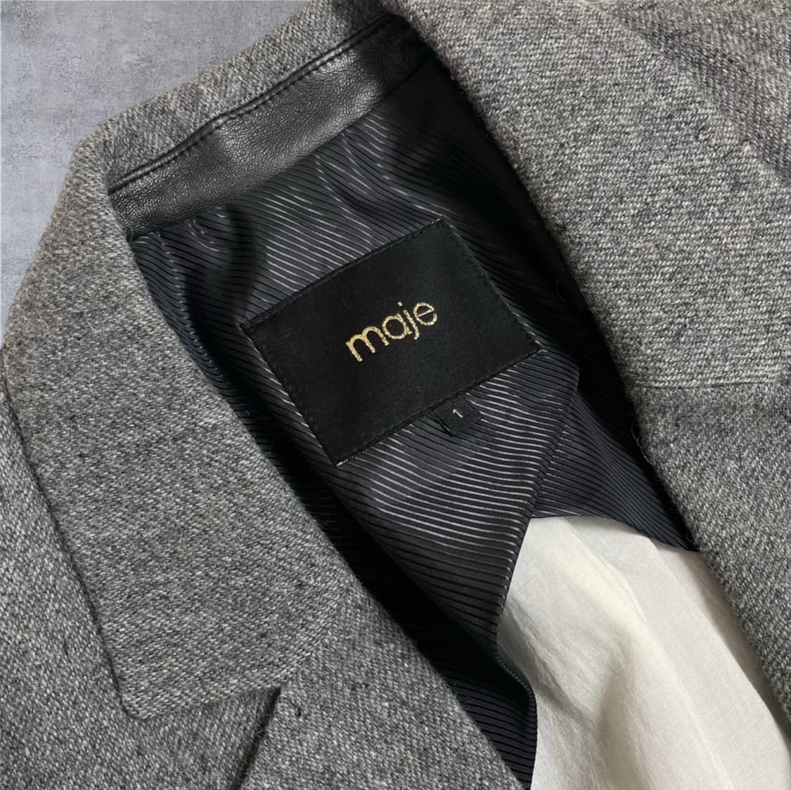 마쥬 Maje 그레이 울 블렌드 싱글 테일러드 자켓 95 상품이미지3