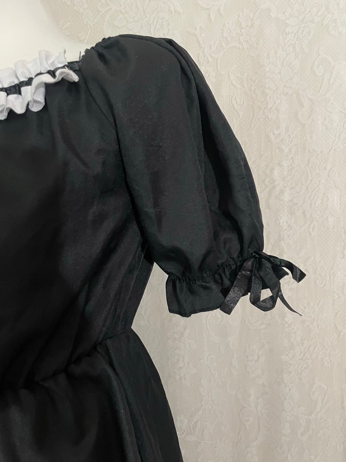 블랙 발레코어 퍼프 플레어 원피스  상품이미지3
