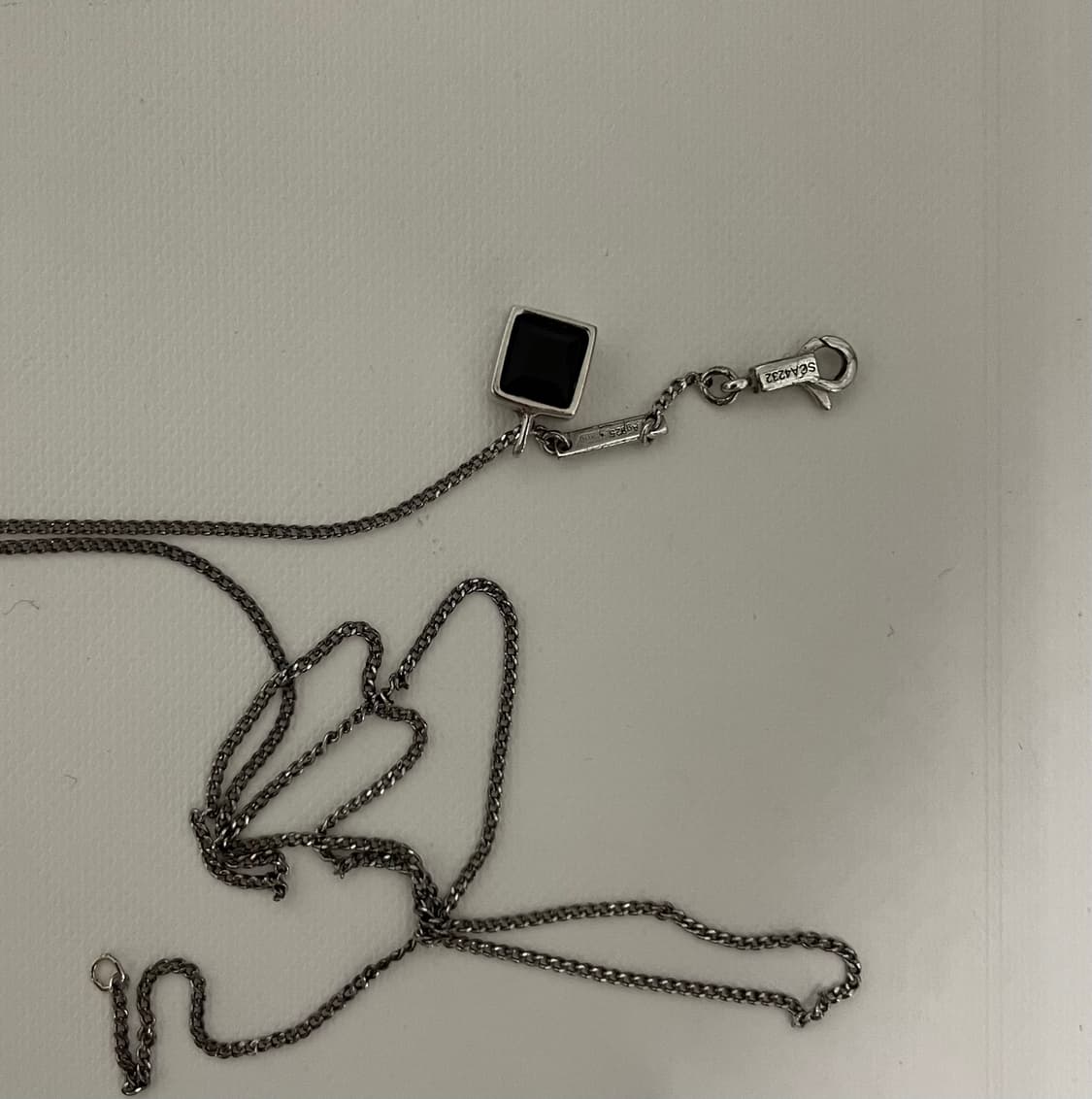 셀린느 로듐 오닉스 스털링 AIGUISE 목걸이 실버 상품이미지6