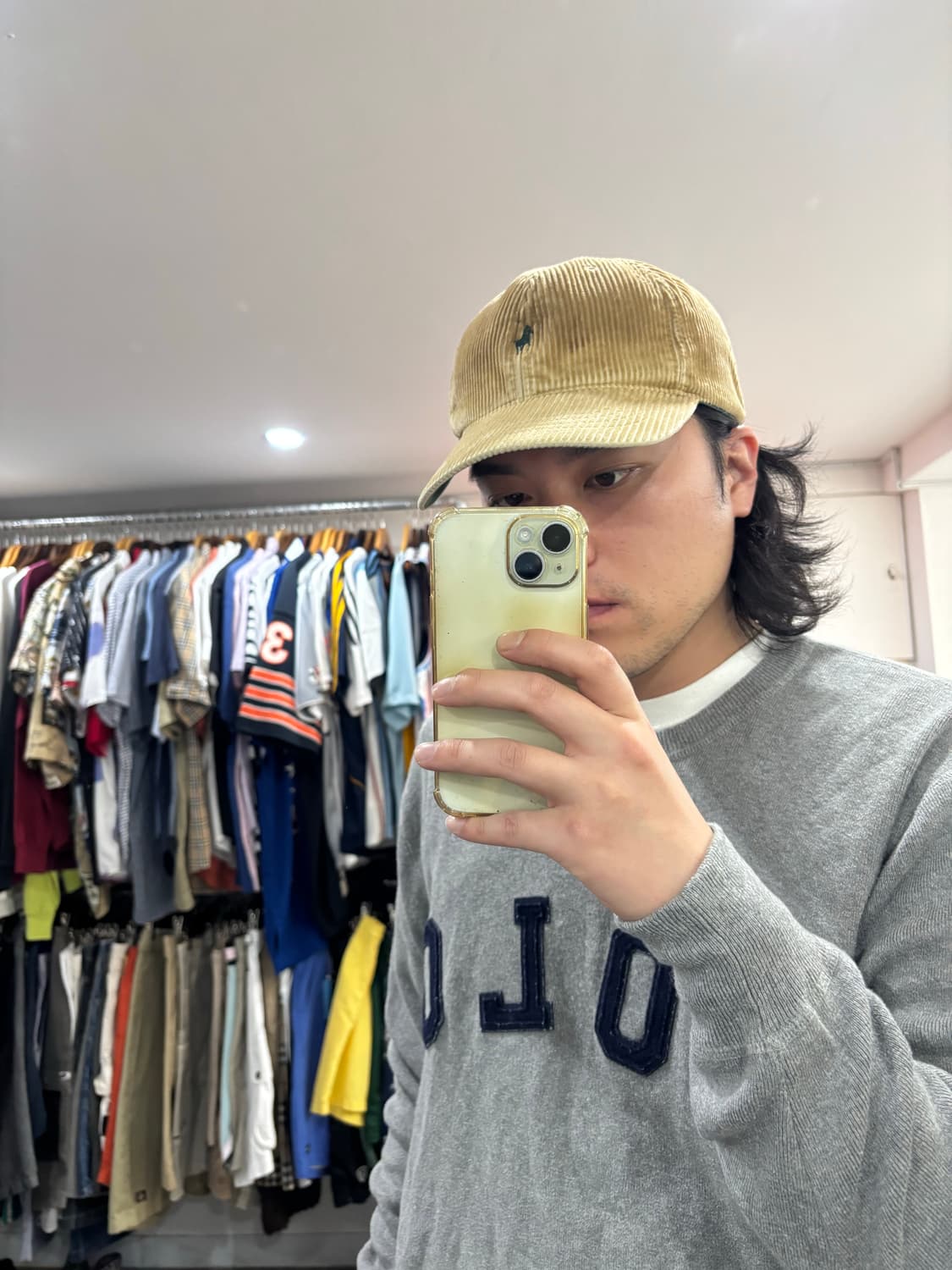 00s 폴로 랄프로렌 코듀로이 가죽 스트랩 캡 상품이미지7