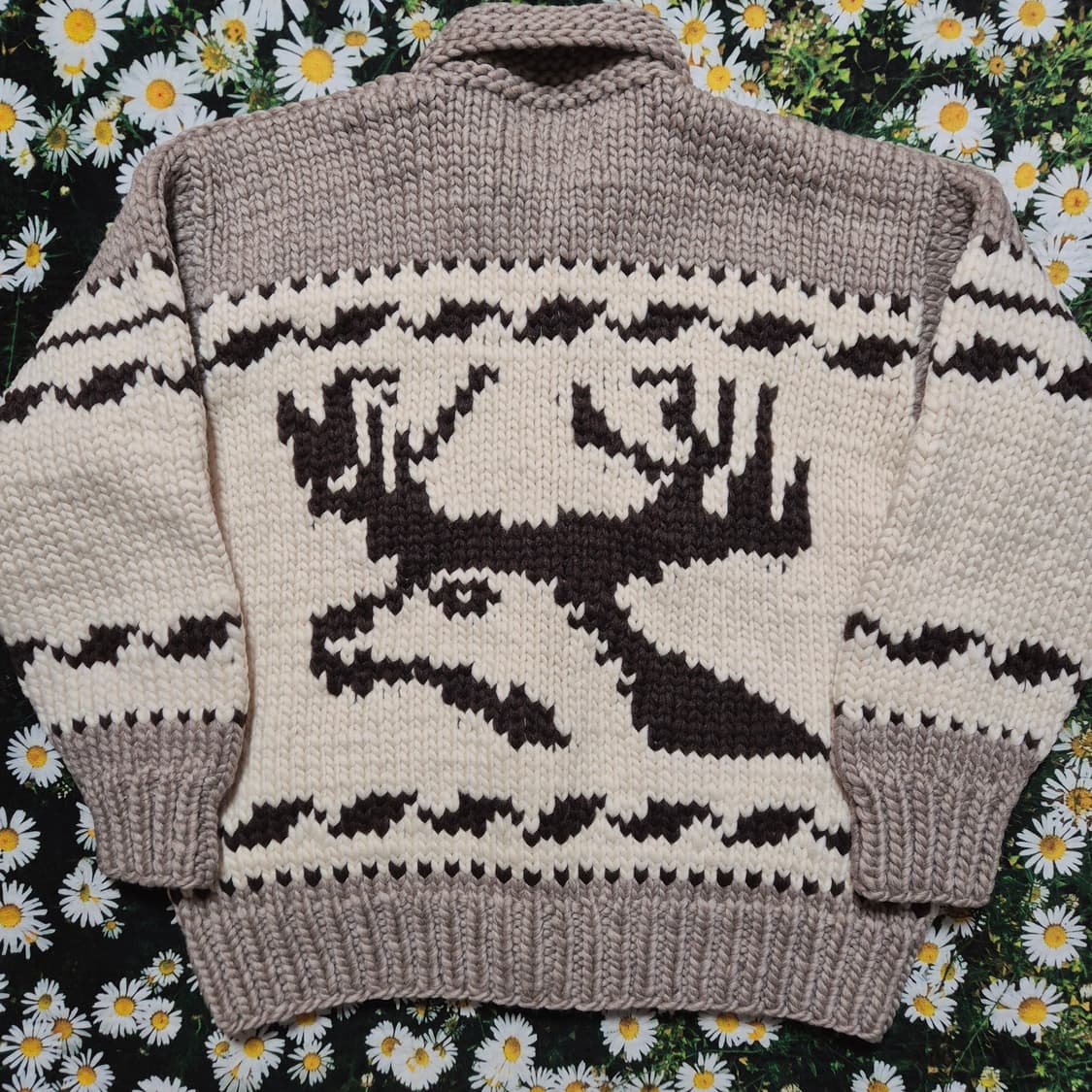 Kisitau 사슴 패턴 캐나다 코위찬 남성 XL 상품이미지1