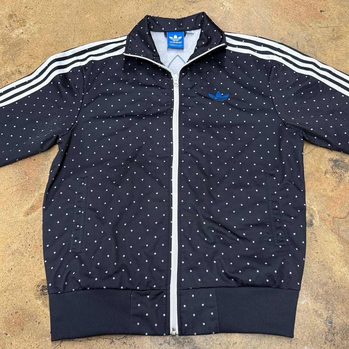 아디다스 블랙 도트 땡땡이 파이어버드 백로고 져지 트랙탑 100 상품이미지3