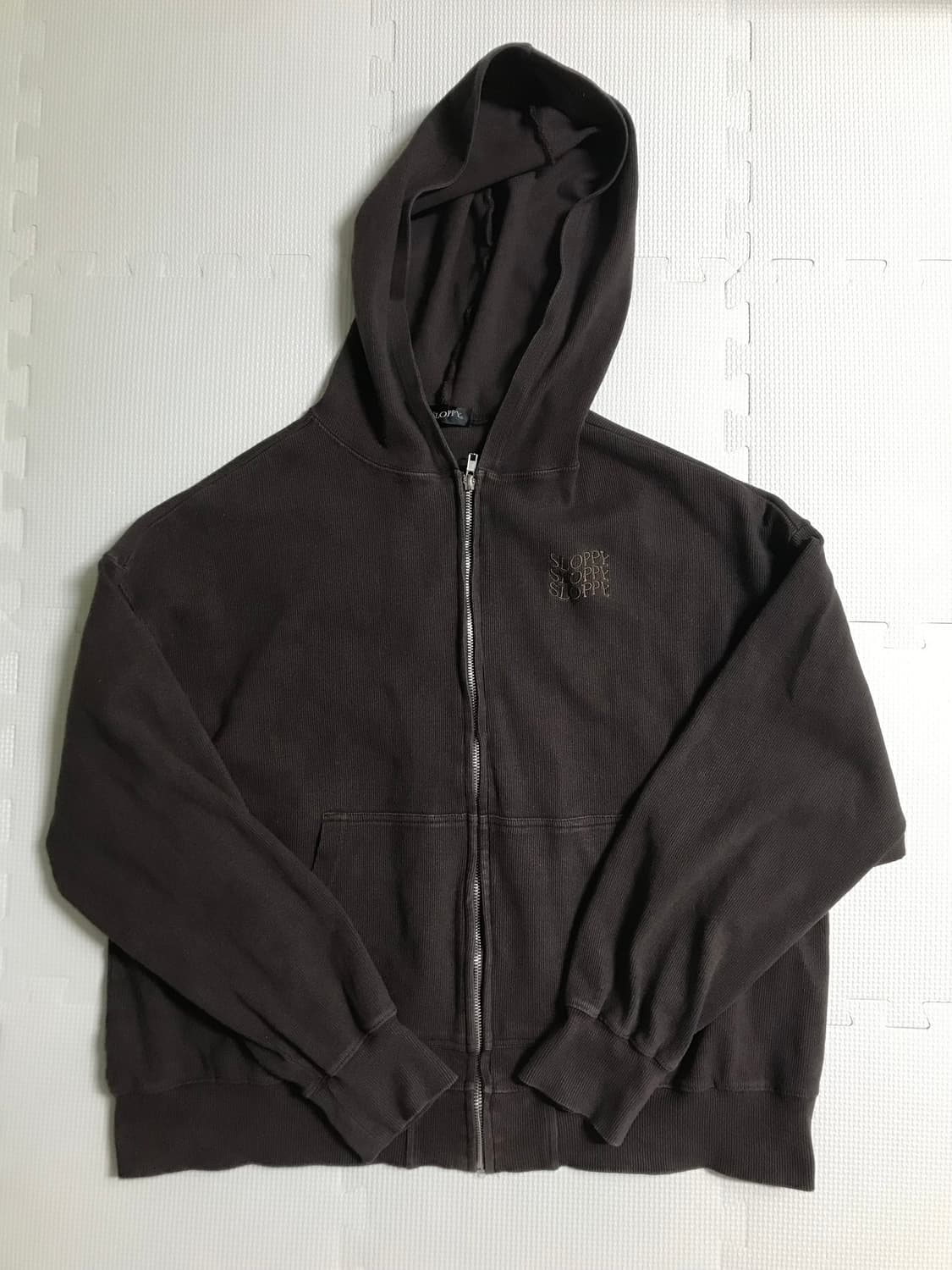 빈티지 브라운 후드집업 상품이미지1