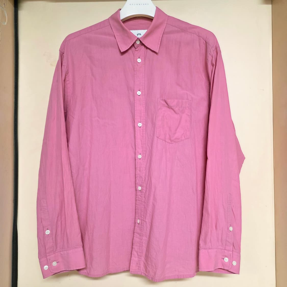 [2] 이얼즈어고 헴프 코튼 포이카 셔츠 핑크 yrs 상품이미지2