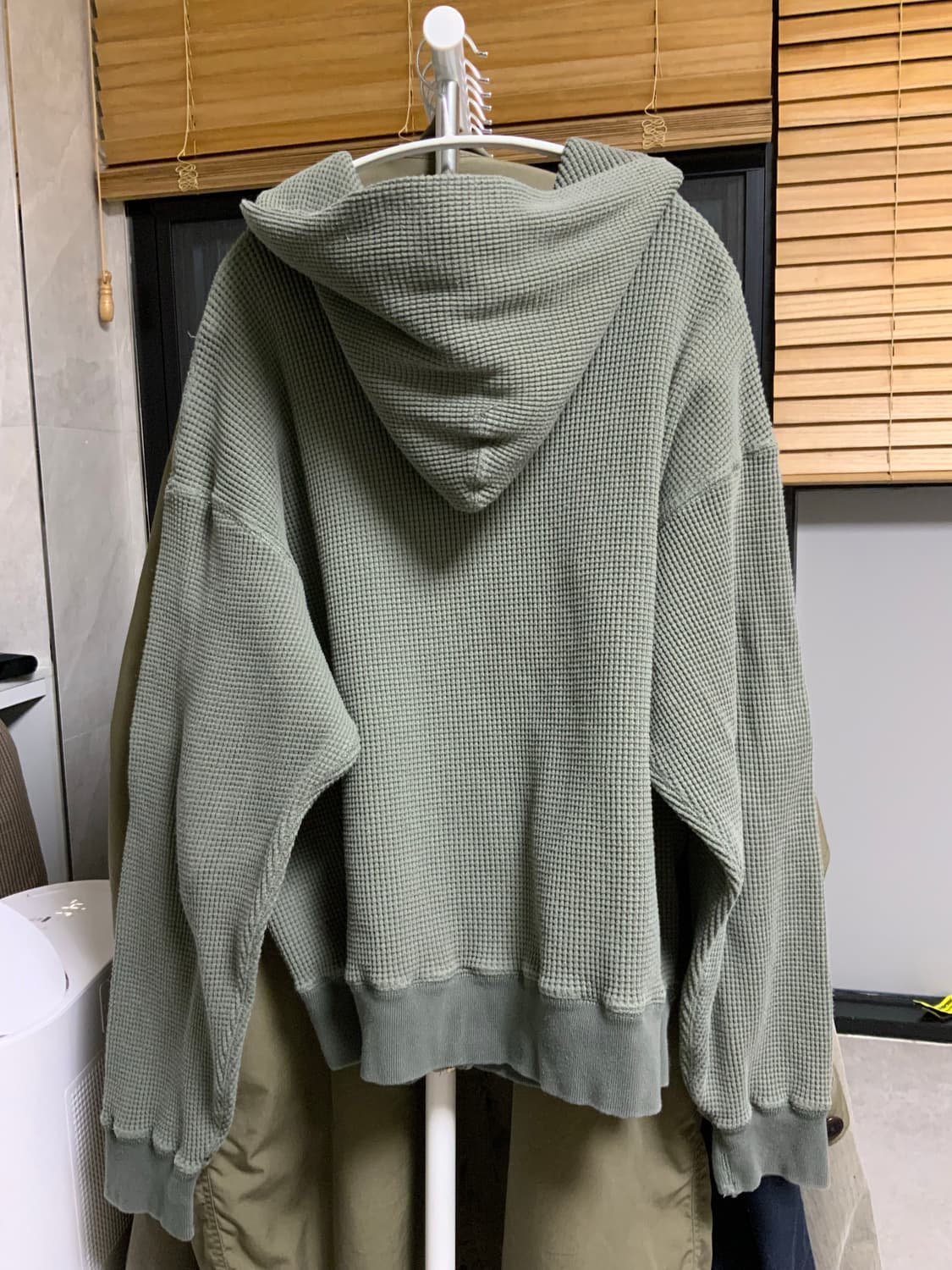 카키스 페이디드 와플 풀집 후디 올리브 (라지) 상품이미지2