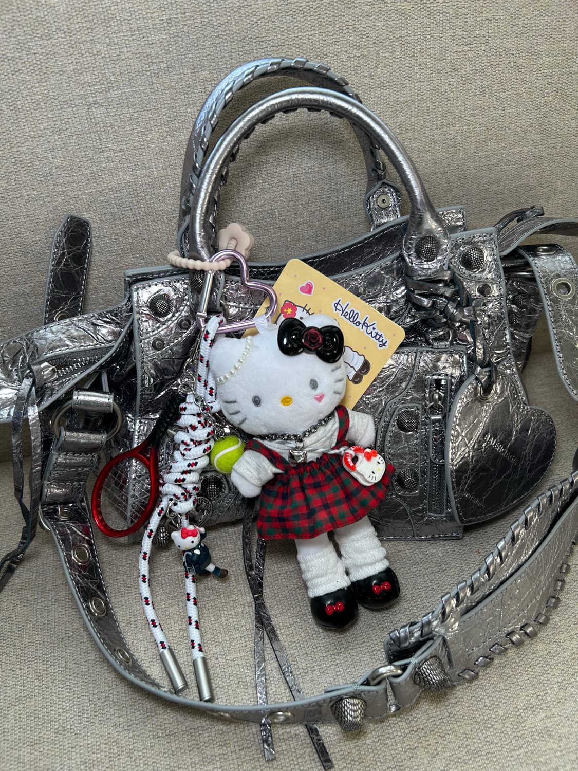 (31) 🌷💕롱다리 키티 체크 프레피 커스텀 키링 상품이미지5