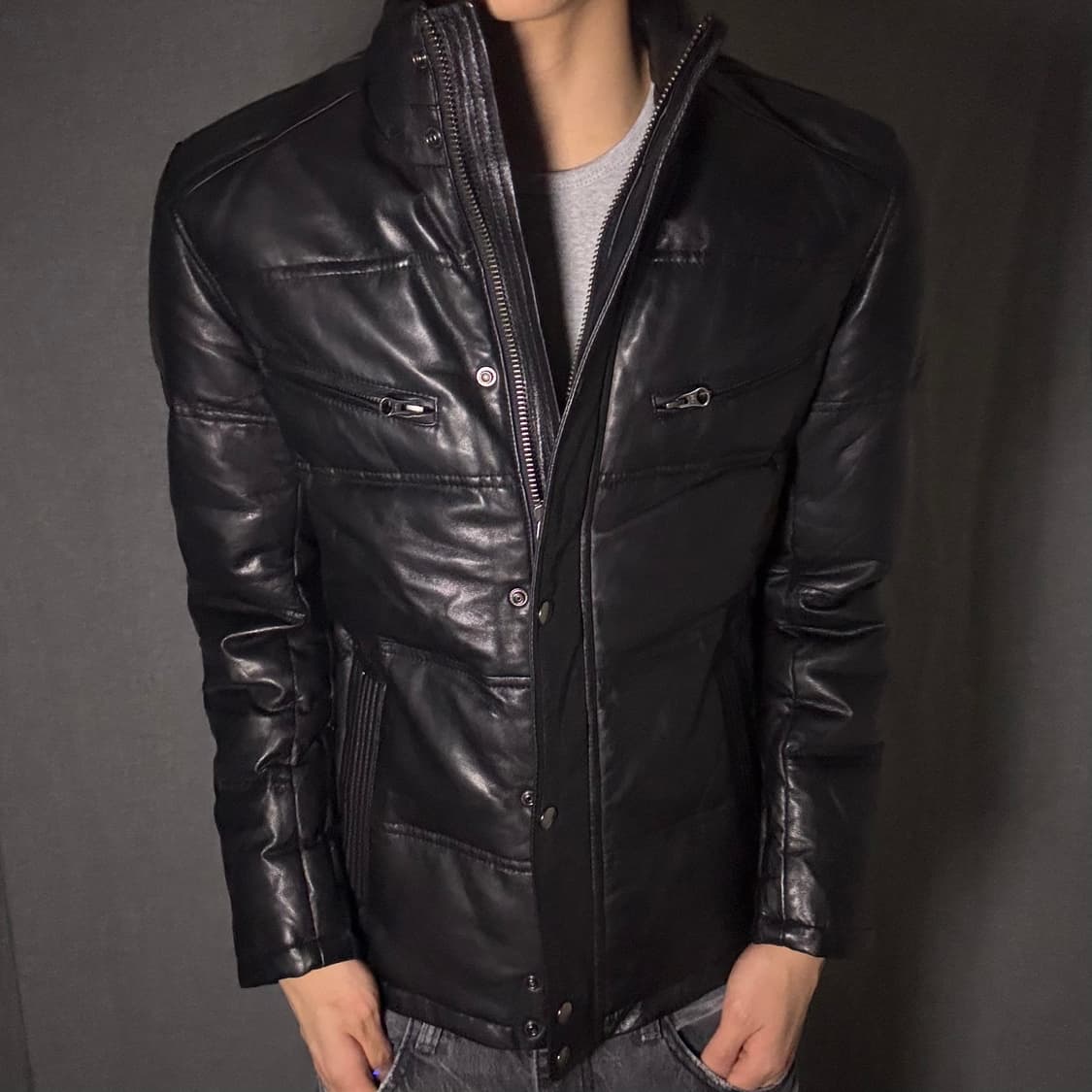 y2k 염소가죽 패딩 자켓 상품이미지4