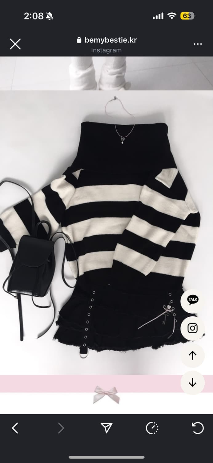 오프숄더 초콜릿 니트 새상품  상품이미지3