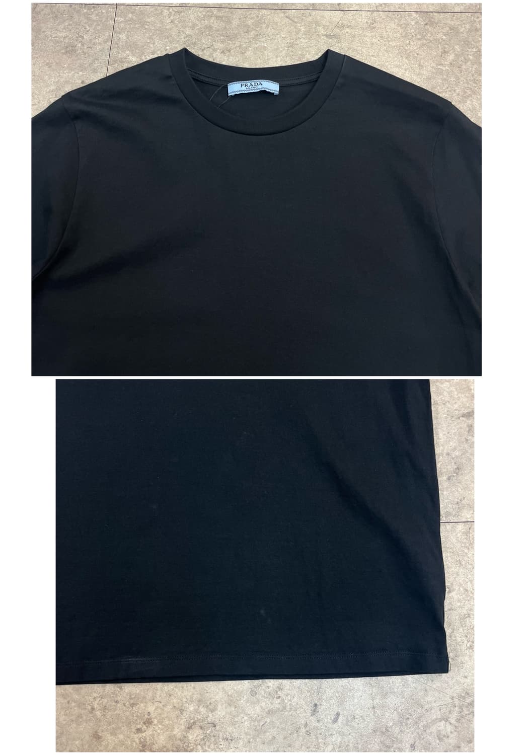 프라다 베이직 반팔티 블랙 M #csz3727 상품이미지5