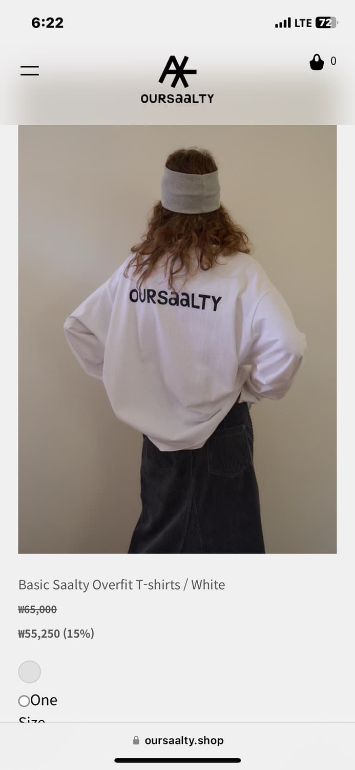 아우어솔티 베이직 오버핏 롱슬리브 상품이미지1