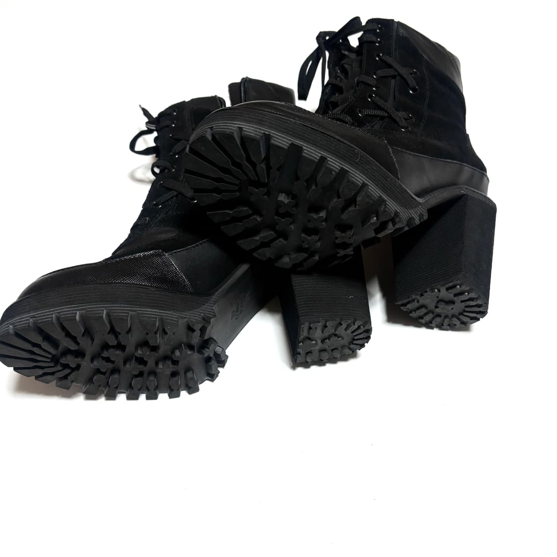 SCB 슈콤마보니x럭키슈에뜨 콜라보 레이스업 청키힐 가보시부츠 키높이 상품이미지3