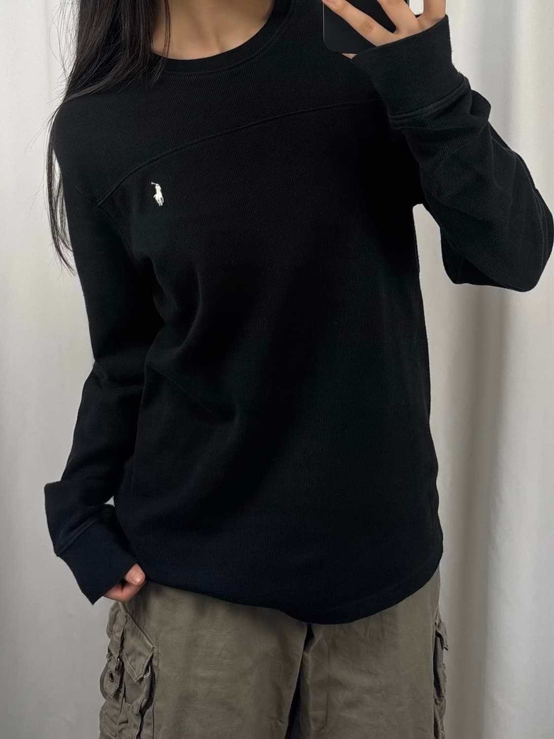 폴로 블랙 골지 롱슬리브 상품이미지2