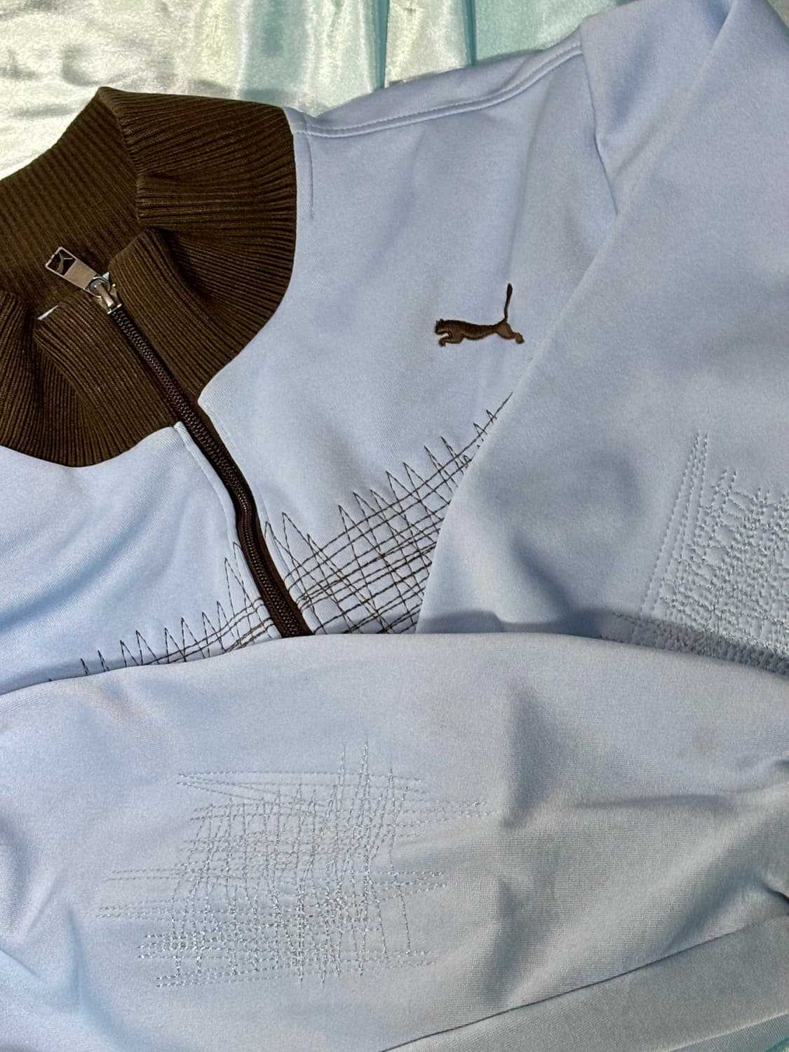 90s PUMA 올드 푸마 스카이블루 트랙탑 져지 자켓 하늘색 빈티지 상품이미지5