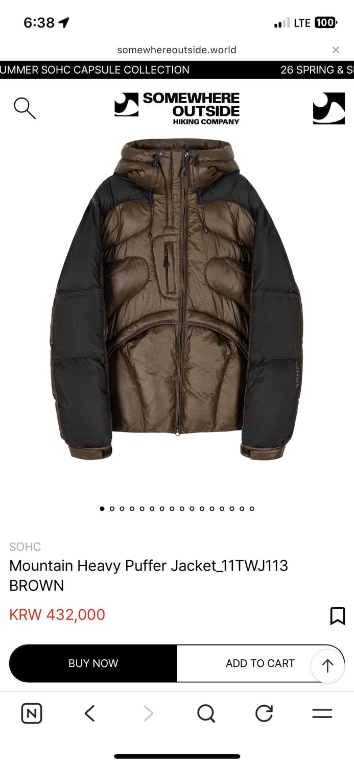 썸웨어아웃사이드 푸퍼 자켓 패딩 sohc 상품이미지1