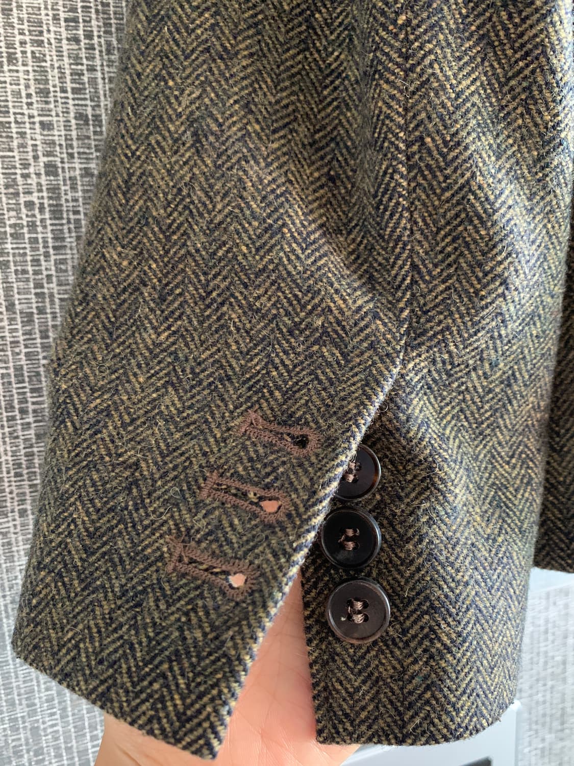 콜라보토리 클래식 브라운 헤링본 울 블렌디드 싱글 자켓 임수정 착용 상품이미지3