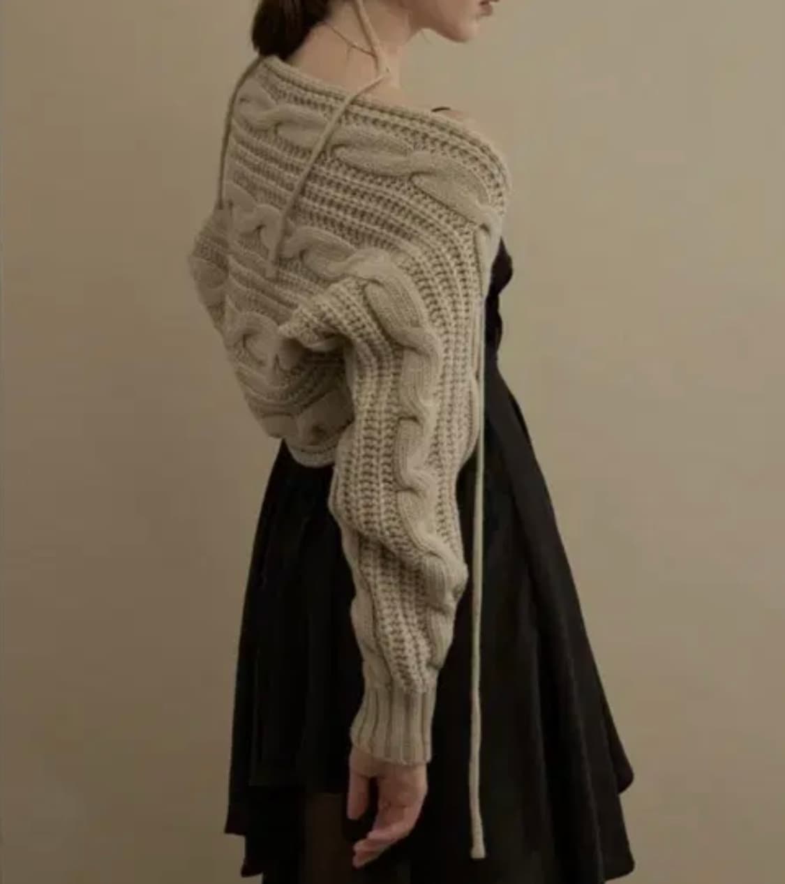 쓰리타임즈 케이블 울 볼레로 상품이미지1