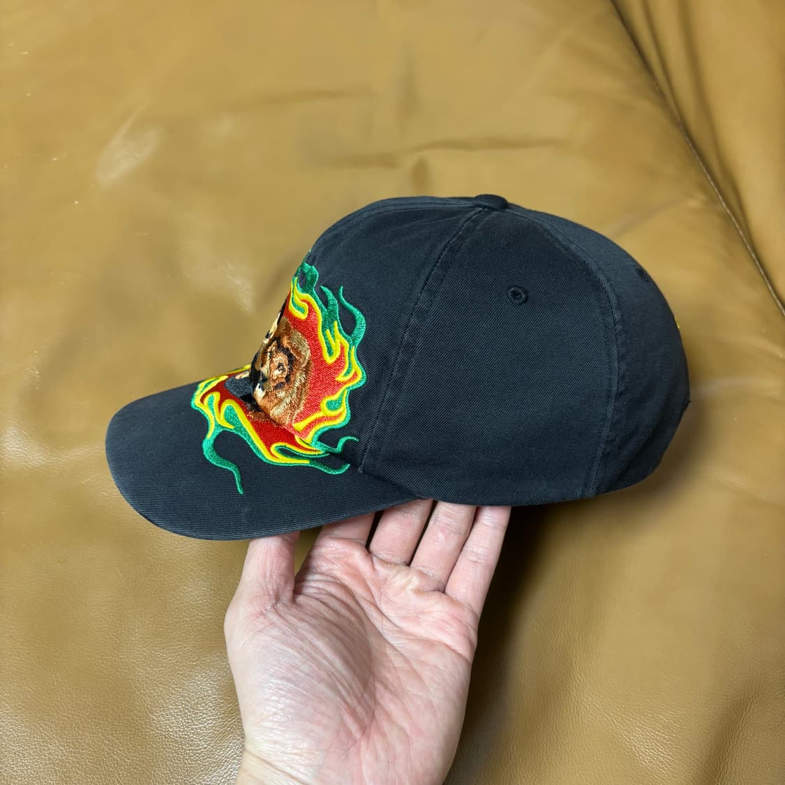 슈프림 6패널 볼캡 모자 라이온 워시드 블랙 상품이미지4