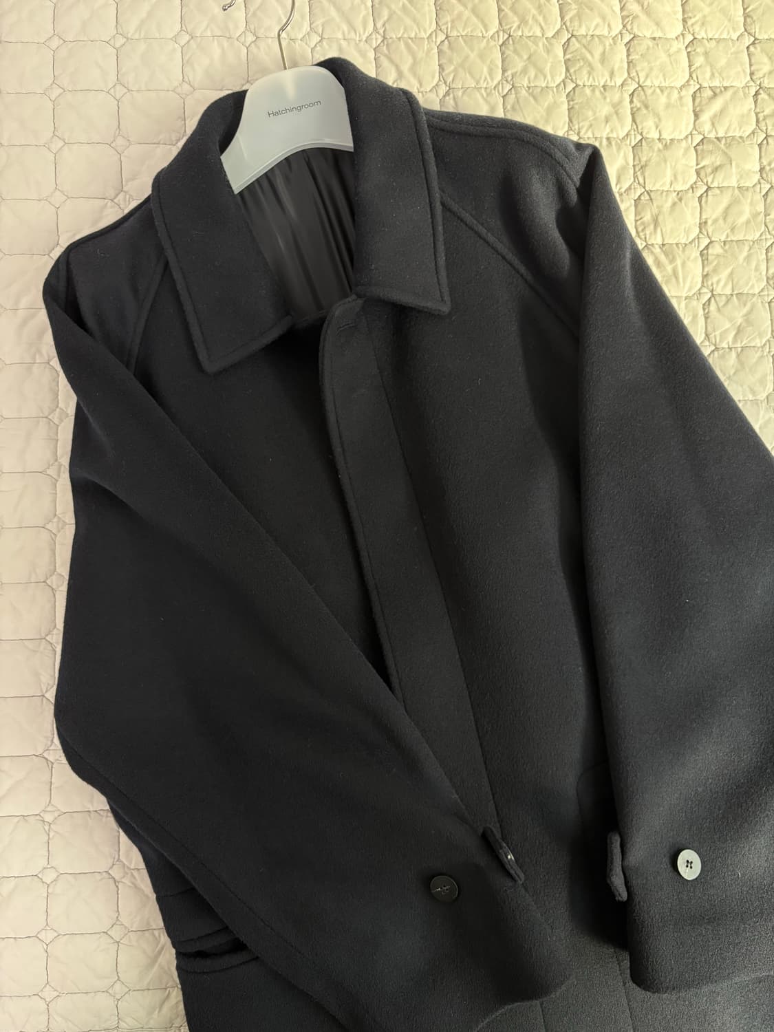 [4] 해칭룸 래글런(레글런) 슬리브 코트 네이비 상품이미지1