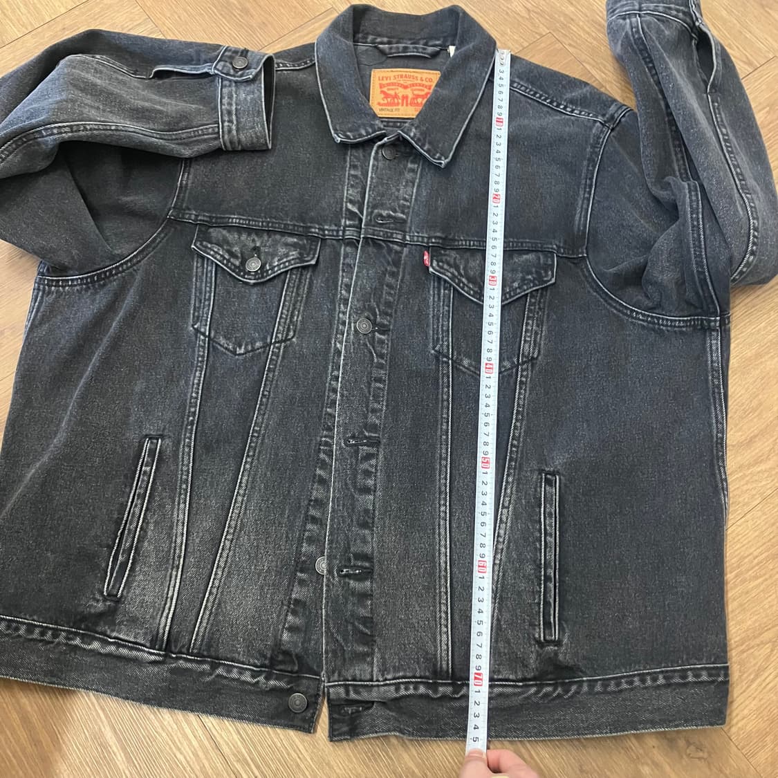 N143 2XL 리바이스 흑청 블랙 데님 트러커 청자켓 상품이미지6